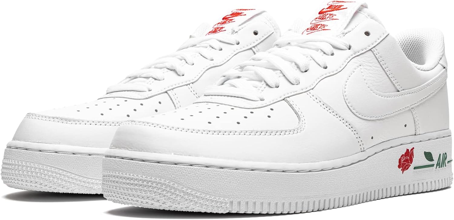 Кроссовки Nike Unisex Air Force 1 07, белый/красный/зеленый — фото 2