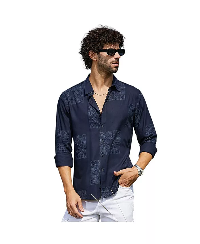 

Мужская рубашка Celtic-Block в темно-синем цвете Campus Sutra, синий