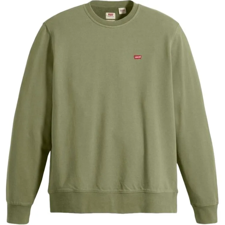 Levis Свитшот мужской зеленый Crew Neck Moderate