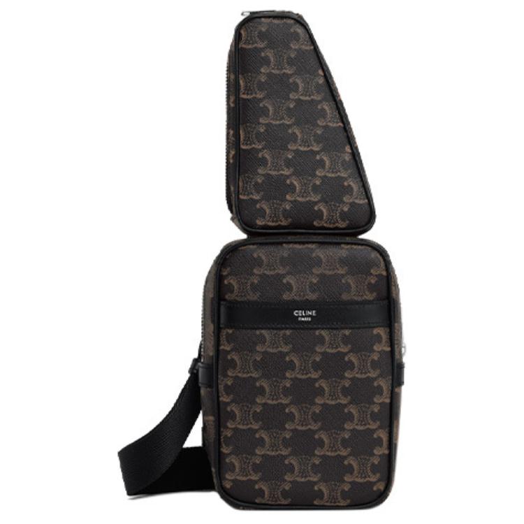 

CELINE Сумка кросс-боди Triomphe из коровьей кожи мужская black
