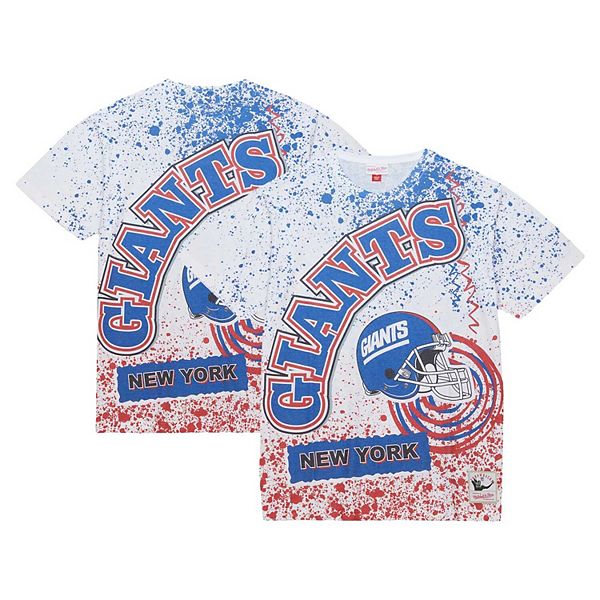 

Мужская белая футболка New York Giants Big & Tall Allover Print Mitchell & Ness