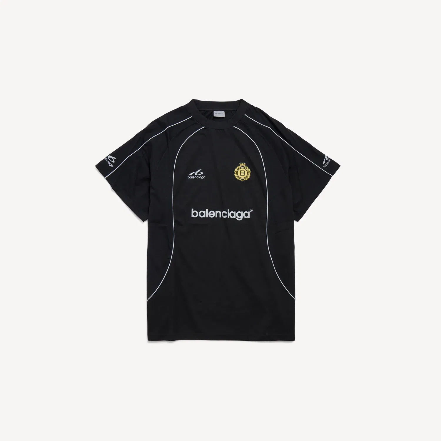 Мужская оверсайз футболка Balenciaga Soccer черного цвета