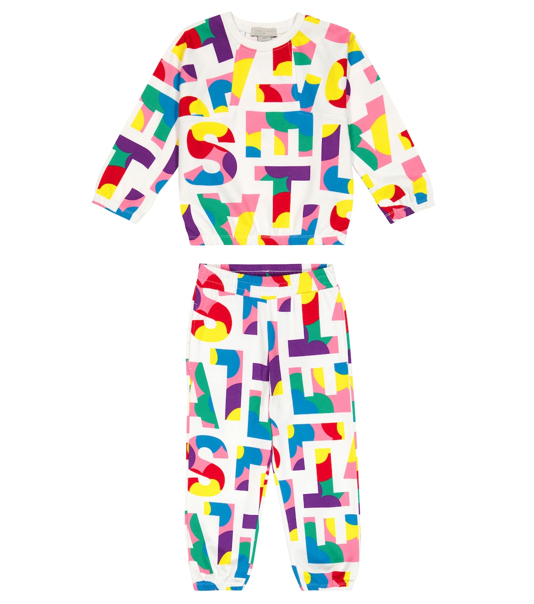 

Комплект из хлопковой толстовки и спортивных штанов Stella McCartney Kids, белый