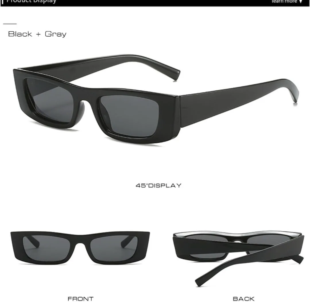 

Ретро маленькие прямоугольные солнцезащитные очки-гелевые очка для женщин, градиентные оттенки, защита от УФ-излучения UV400, модные сине-желтые UUPTTPL, Black Blue