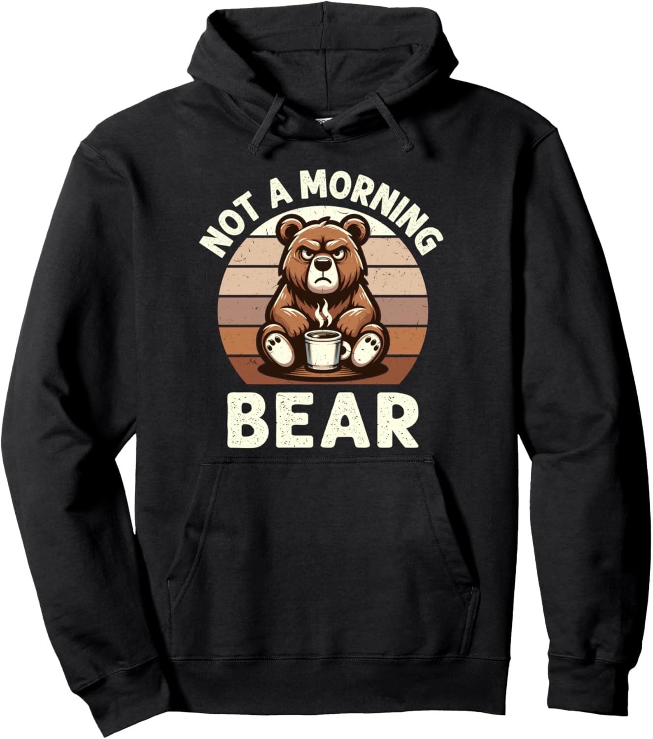 

Худи Сердитый медведь с кофе Grumpy Bear Coffee Hate Mornings Bad Mood, черный
