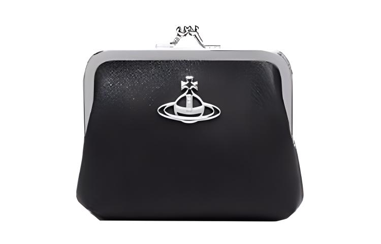 

Кожаный кошелек обычный женский черный Vivienne Westwood
