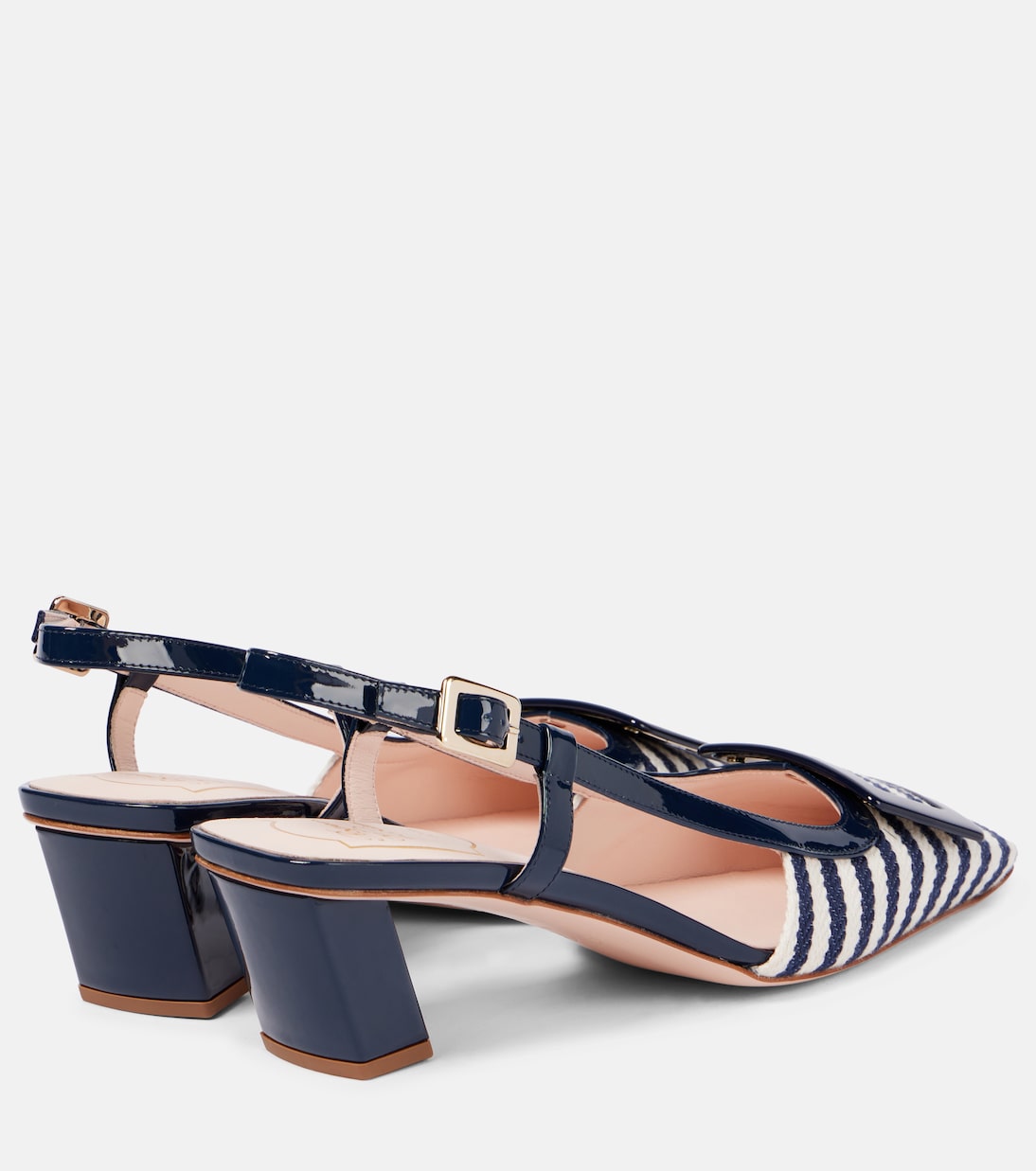 Балетки Belle Vivier 45 на шлейке из ткани Roger Vivier, U807(Blu Navy)+U800(Blu — фото 2