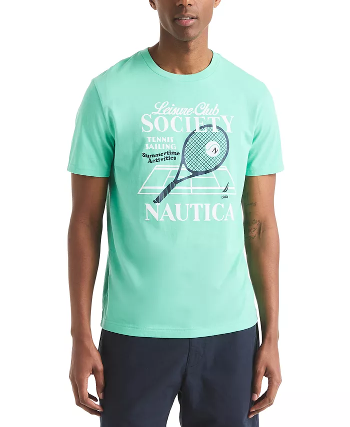

Мужская футболка с принтом Classic-Fit Tennis Nautica, зеленый