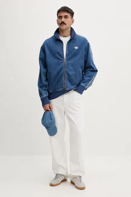 Олимпийка джинсовая Adidas Originals, синий — фото 2