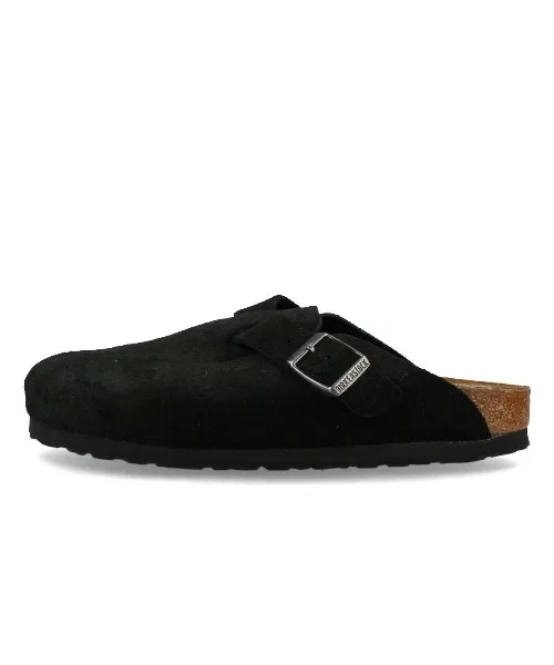 Унисекс сандалии из замши Birkenstock Boston чёрные — фото 4