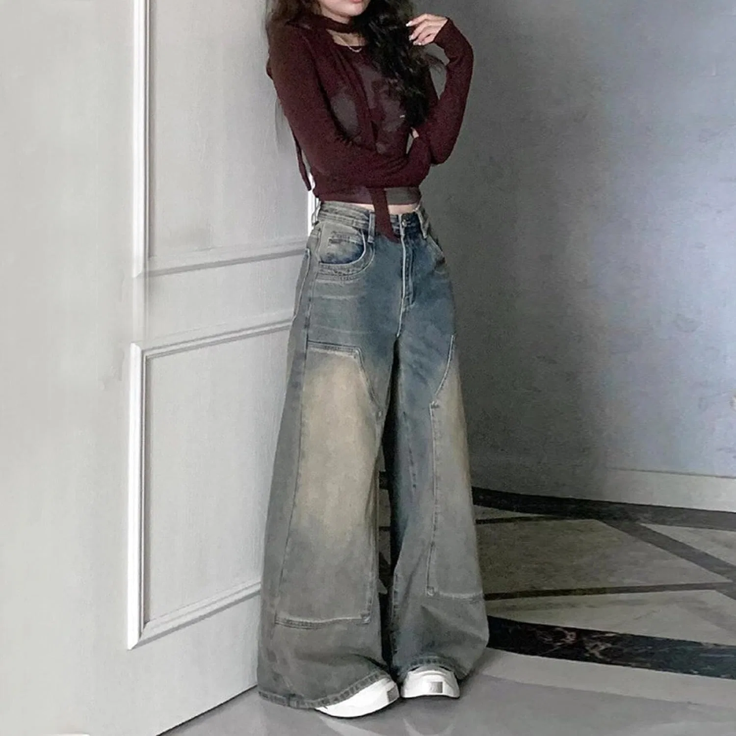 Джинсы свободные Boyfriend Denim, синие — фото 2