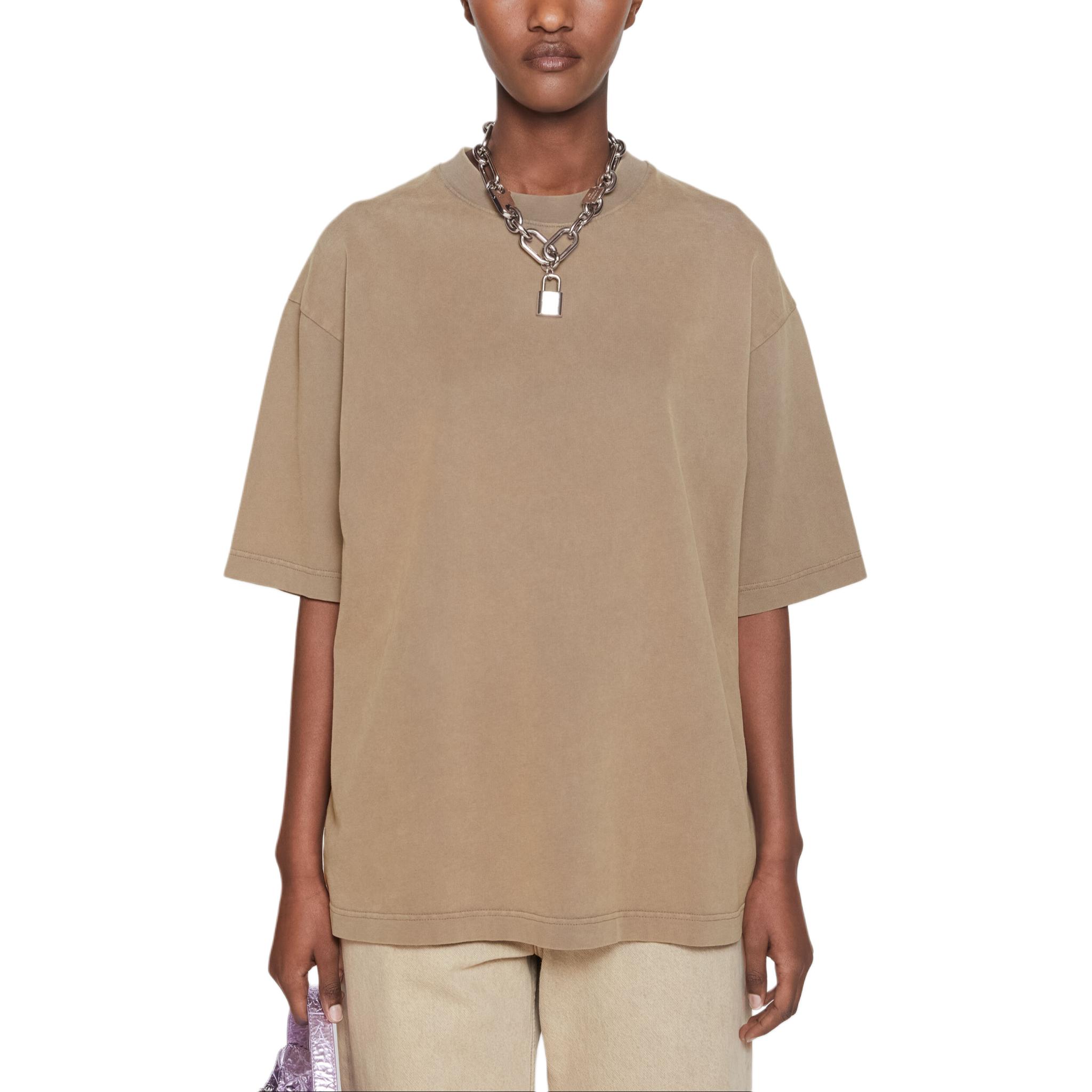 Футболка унисекс свободного кроя с круглым вырезом Acne Studios, цвет тауп — фото 3
