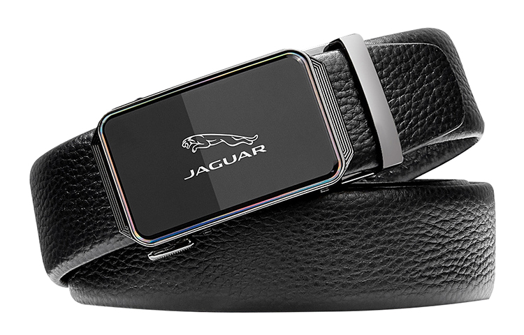 

JAGUAR Кожаный мужской ремень черный, Black