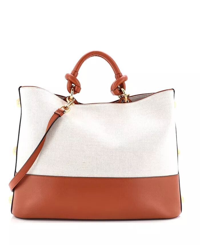 

Гламурная сумка-тоут из холста и кожи Pre-Owned Salvatore Ferragamo, коричневый