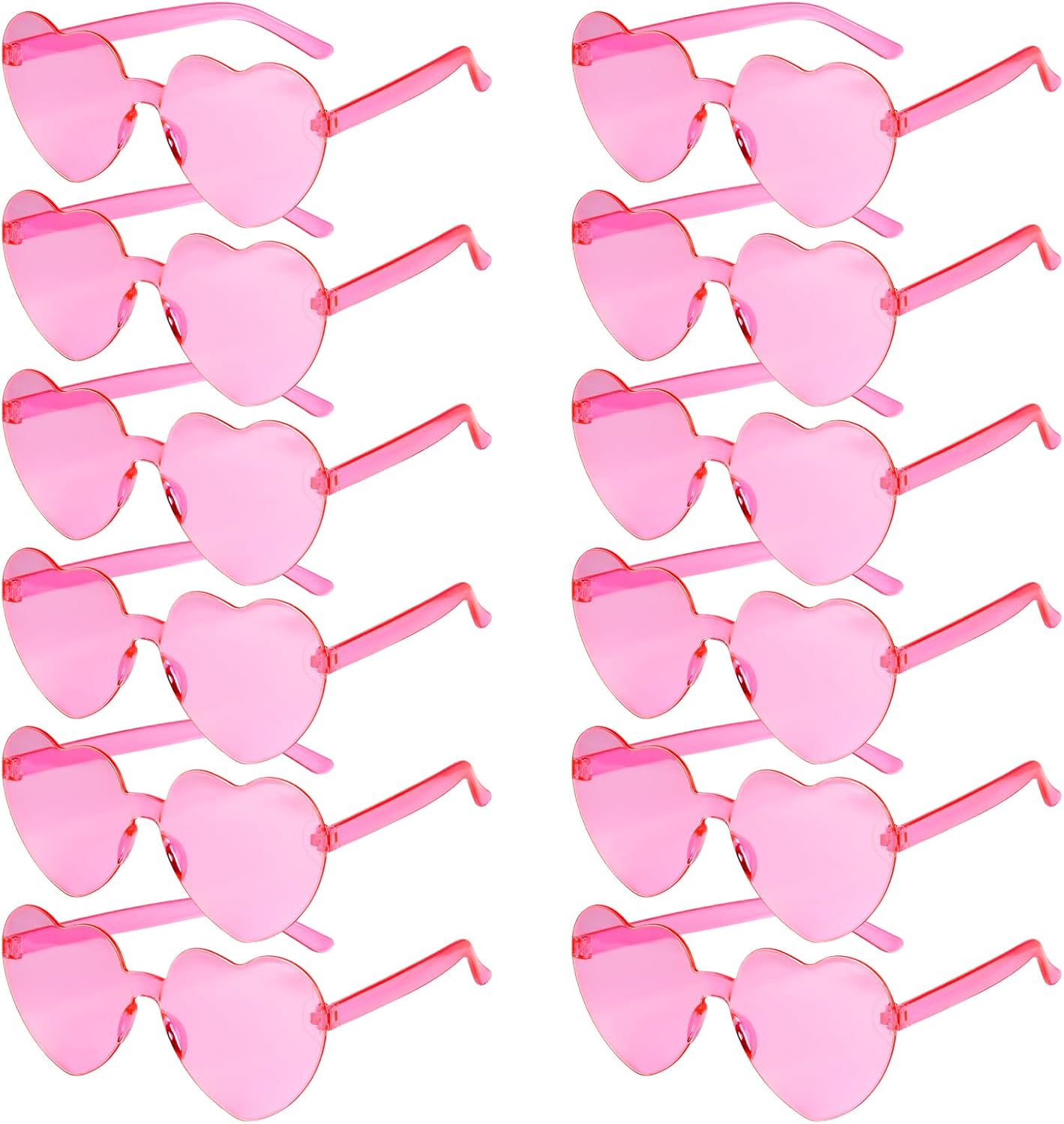 

Солнцезащитные очки PLULON в форме сердца для женщин, 5/12/25 шт., очки в форме сердца, без оправы, конфетные цвета, забавные очки для вечеринки ко Дню святого Валентина, Pink