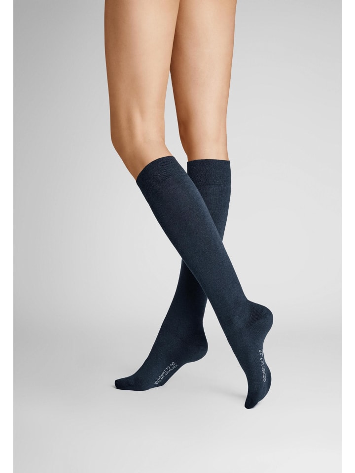 

Hudson Высокие носки Relax Woolmix Clima с эластичным поясом, темно-синего цвета