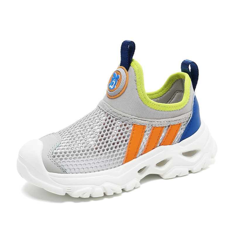 

Амортизирующие износостойкие дышащие кроссовки для бега для детей BOBDOG, серый/зеленый