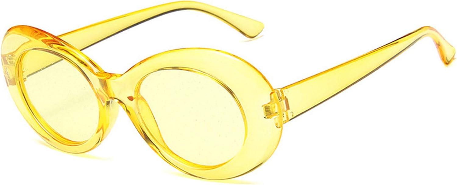 

Женские солнцезащитные очки овальной формы с блестящими линзами, яркие, классические, с прозрачной оправой, защита от УФ-излучения UV400, ретро, ​​розовые COTIA, Yellow
