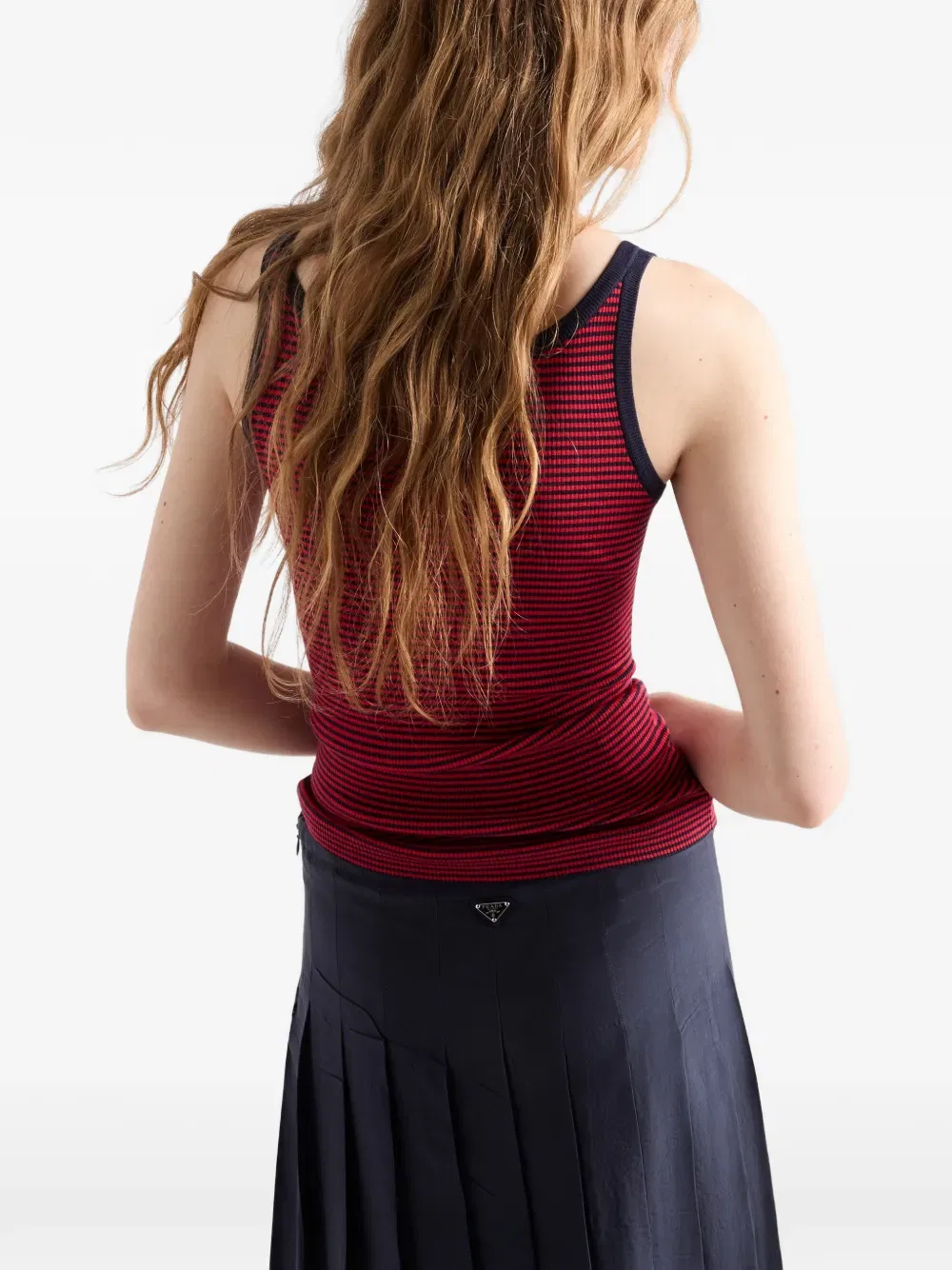 Шелковая майка Prada, красный — фото 4