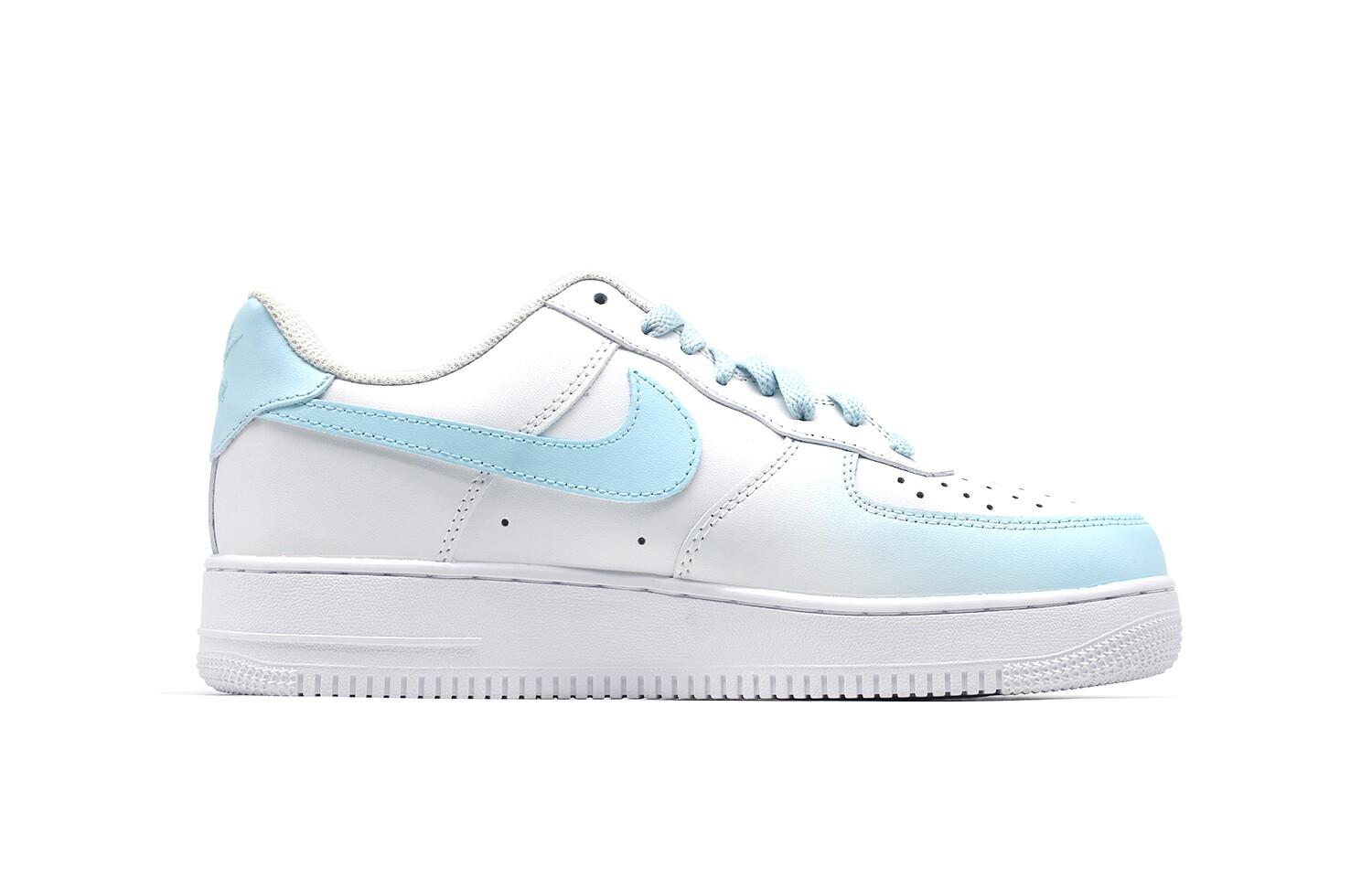 Кроссовки Nike Air Force 1 Skateboard Shoes Women's Low-Top White Blue, белый — фото 2