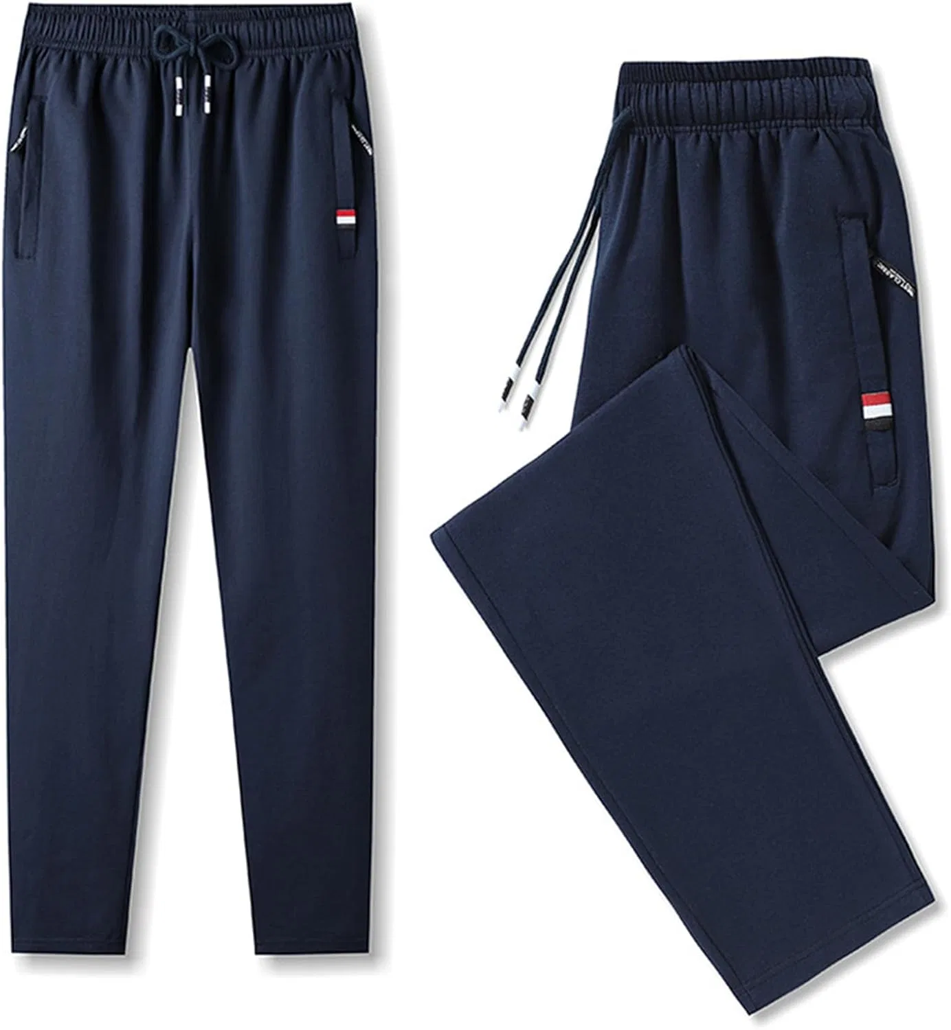 Джинсы, синие, Men's Active Athletic Workout Jogger Sweatpants with Zipper Pocket and Drawstring — фото 2