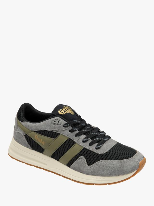 Дельта замшевые кроссовки со шнуровкой Gola, Black/Ash/Khaki — фото 2