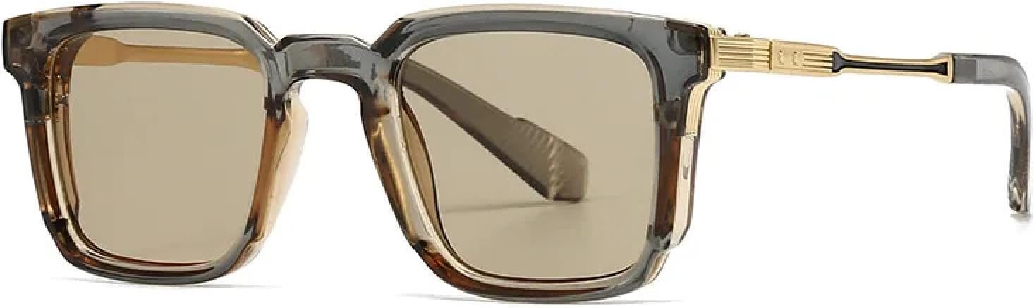 

Классические винтажные солнцезащитные очки для женщин и мужчин в стиле панк, популярные роскошные очки в стиле стимпанк для вождения, с защитой от УФ-излучения TKKTLLT, Gray Tea