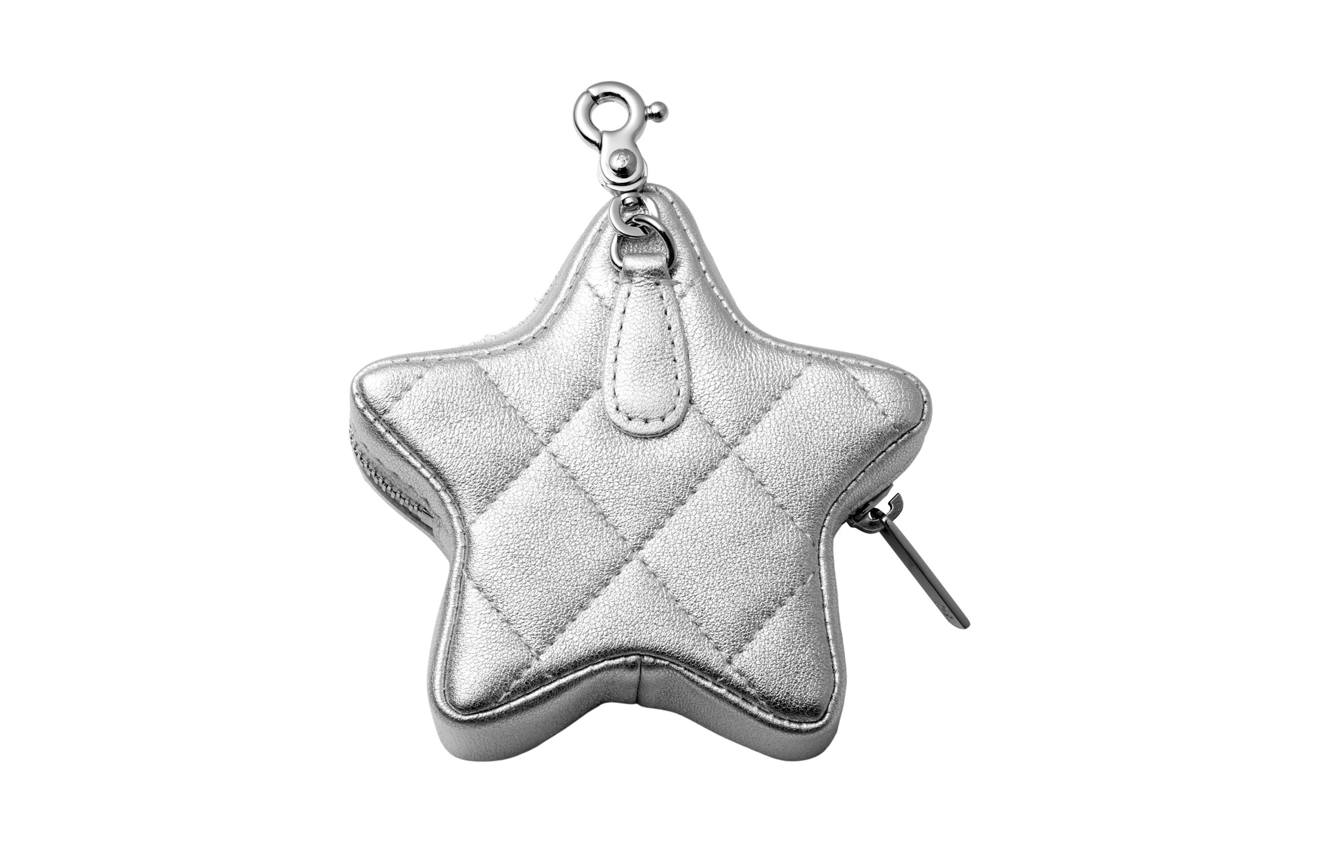 CHANEL Женский кошелек для монет из овчины серебристый — фото 3