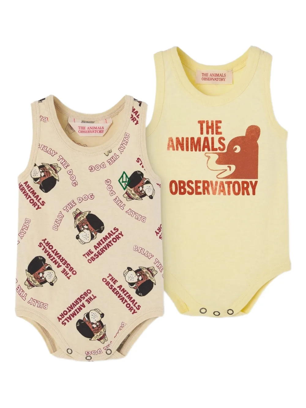 

Комплект из двух боди с принтом "черепаха и собака" The Animals Observatory, желтый