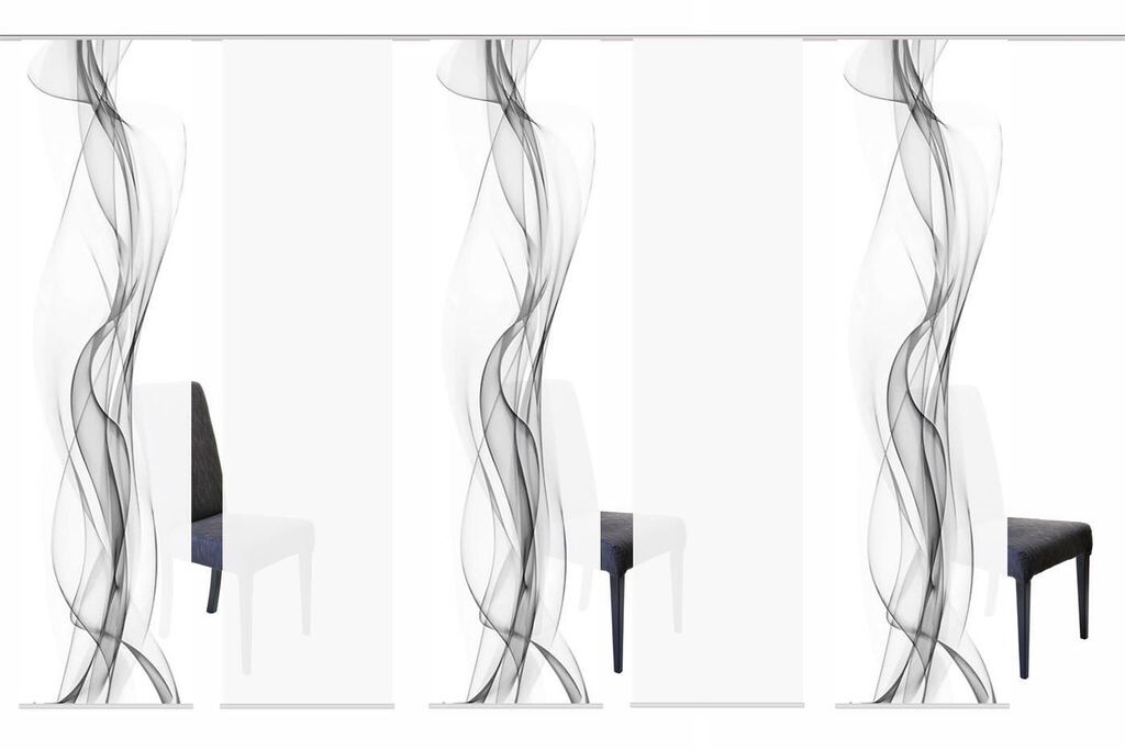 

Home Living Ideas Набор из 6 раздвижных штор с цифровой печатью Haze 245 x 60 см Haze Grey HOME WOHNIDEE, серый