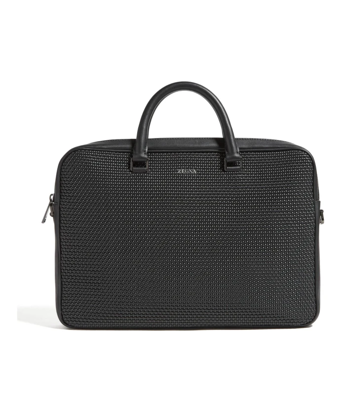 

Деловая сумка из пелле тессута. Ermenegildo Zegna, черный