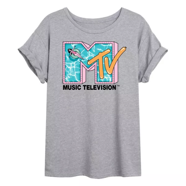 

Оверсайз футболка MTV с розовым бассейном для подростков Licensed Character, серый
