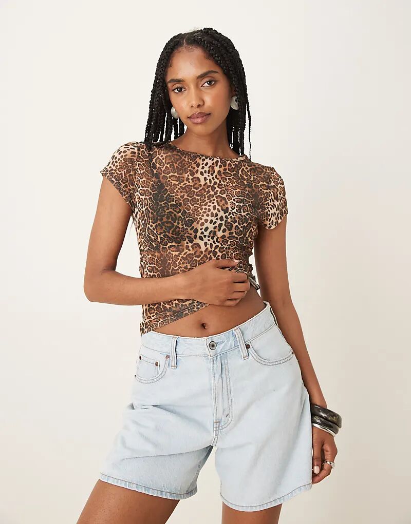 

Детская сетчатая футболка ASOS DESIGN с анималистичным принтом