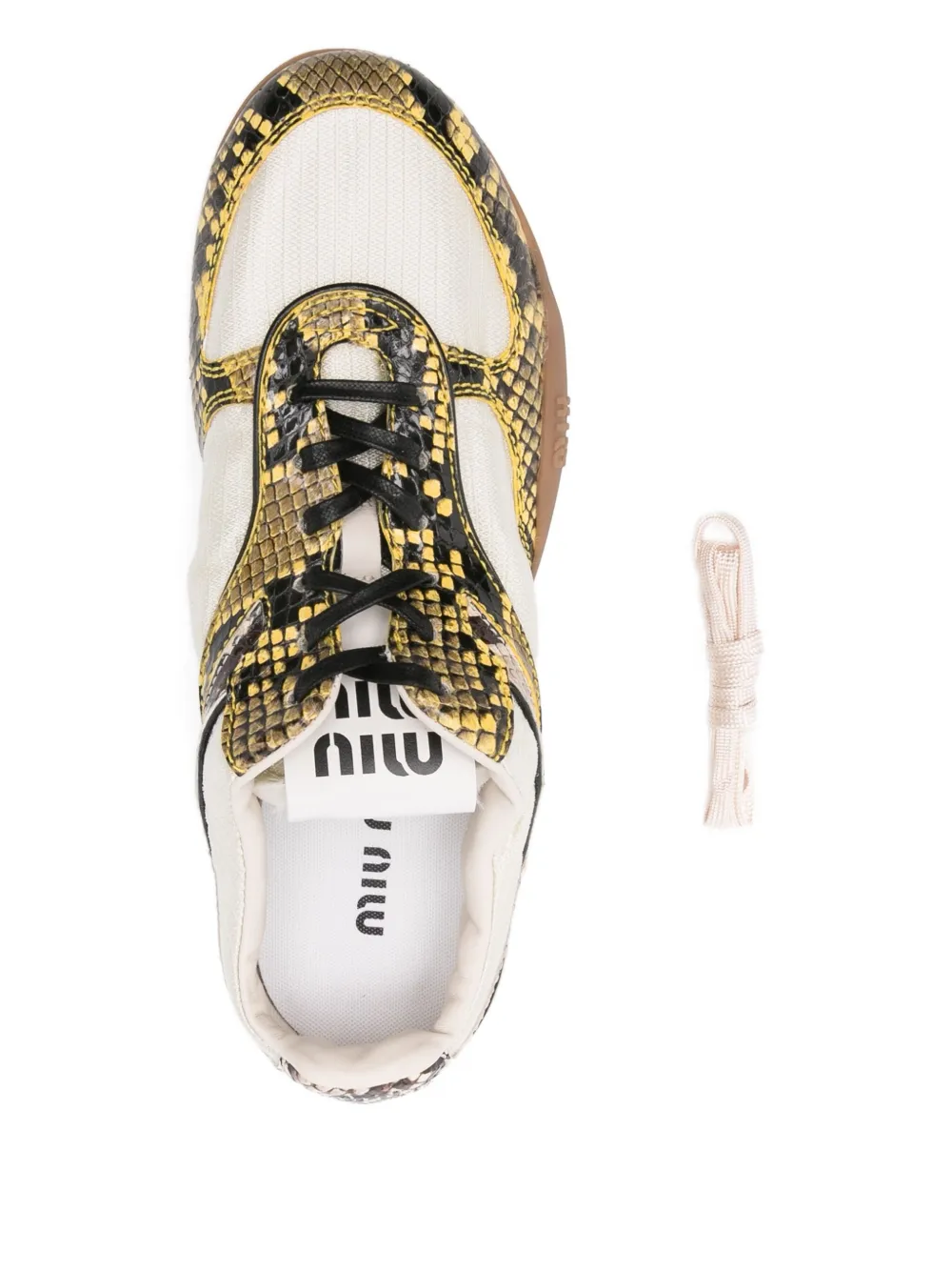 Кроссовки на шнуровке Miu Miu, белый — фото 4