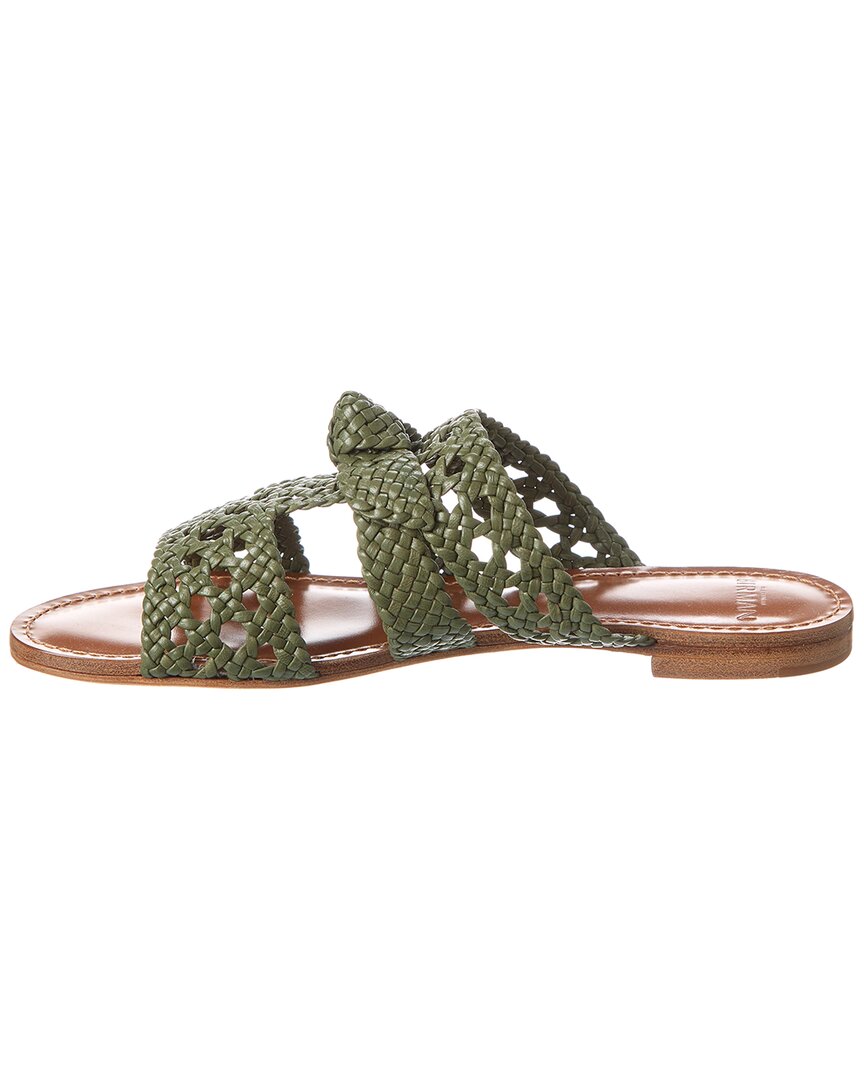 Александр Бирман Кларита Плетеные кожаные сандалии Alexandre Birman, зеленый — фото 2