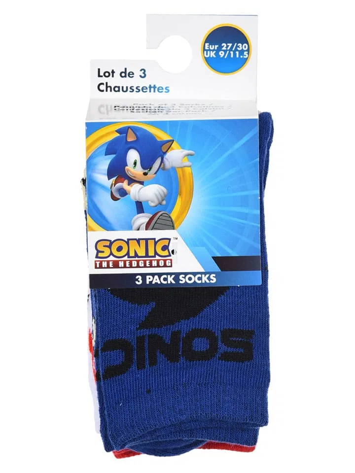Носки 3-пары Sonic, темно-синий/белый/красный — фото 3