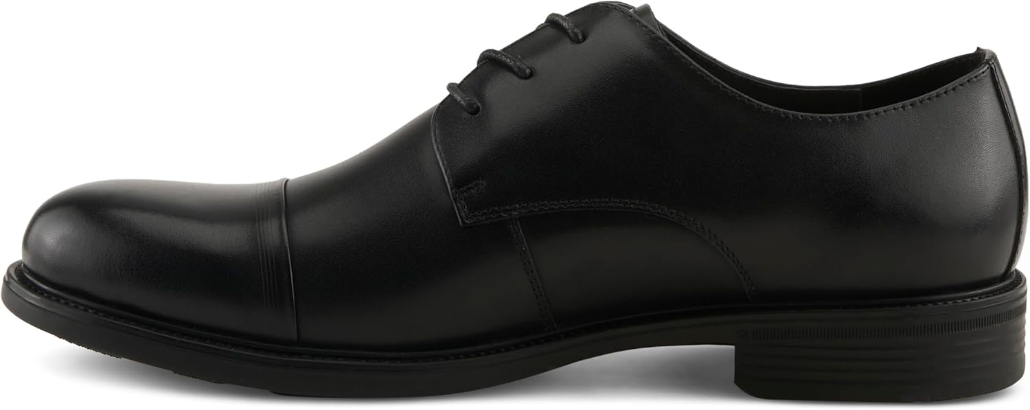 Мужские оксфорды Spring Step BENEL с шнуровкой - классическая кожаная деловая обувь с набойкой и резиновой подошвой, черный — фото 3