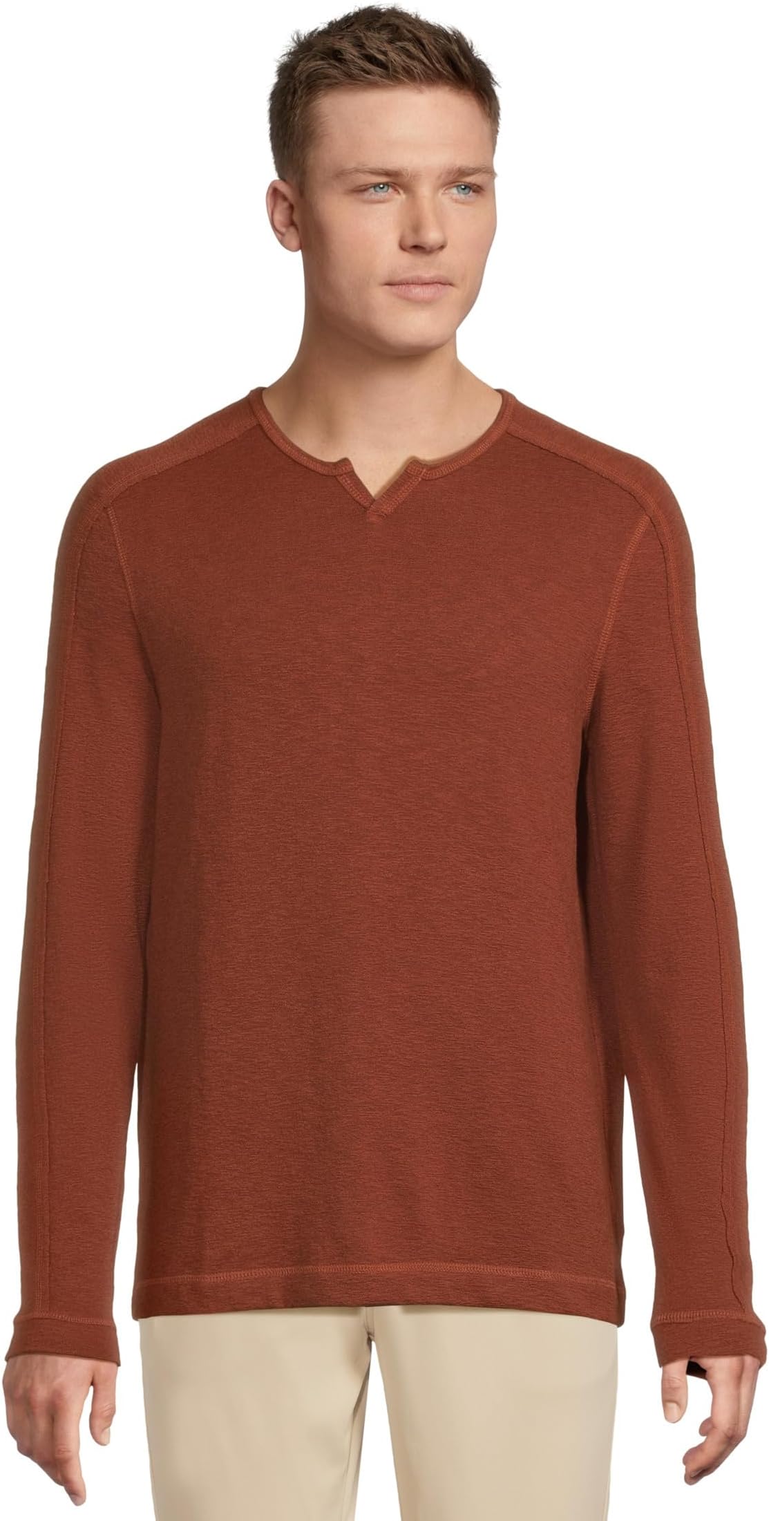 

Пуловер Johnston & Murphy Split-neck Pullover, оранжевый