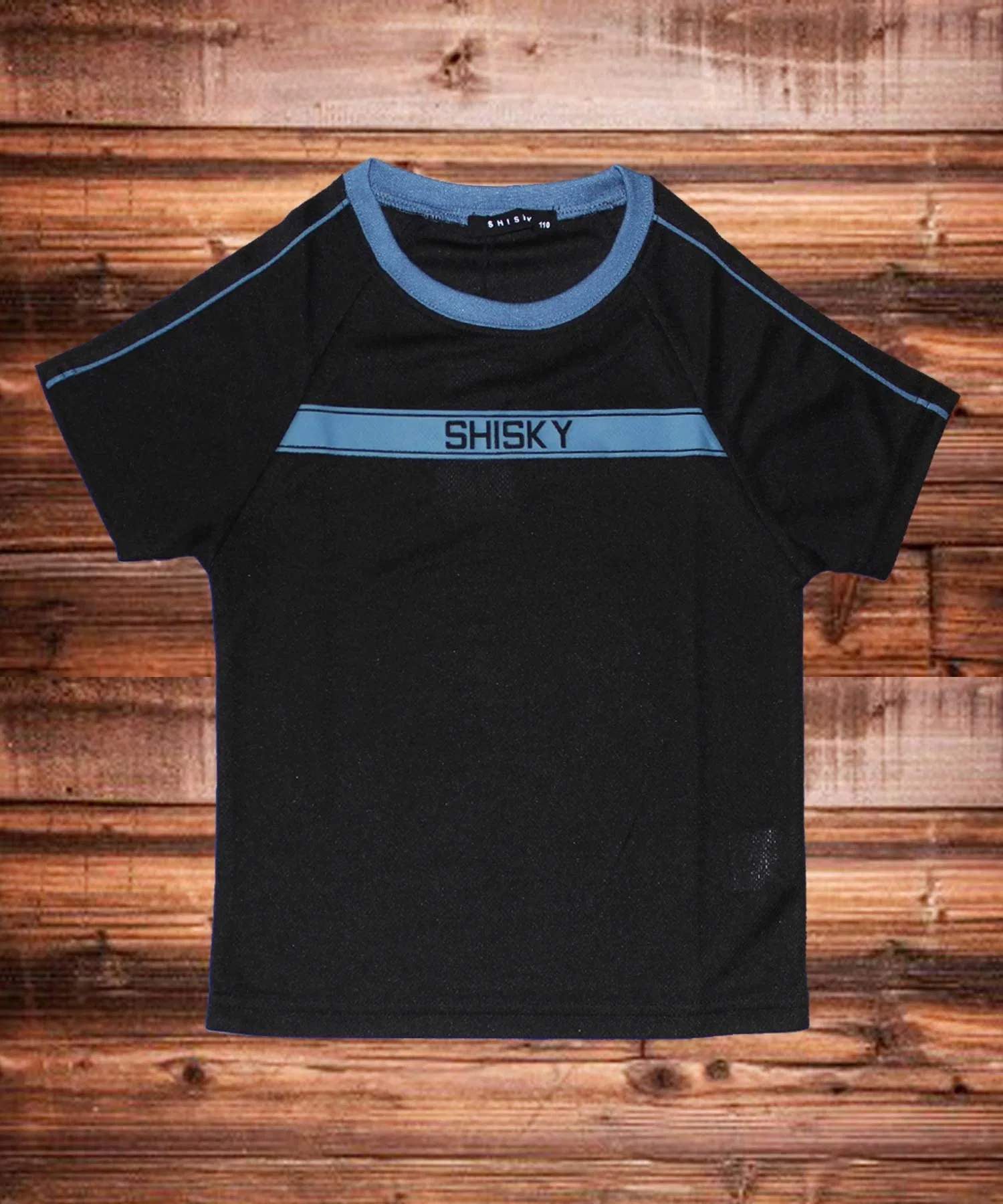 Детская футболка DRY MESH с пайпингом THE CASUAL чёрная