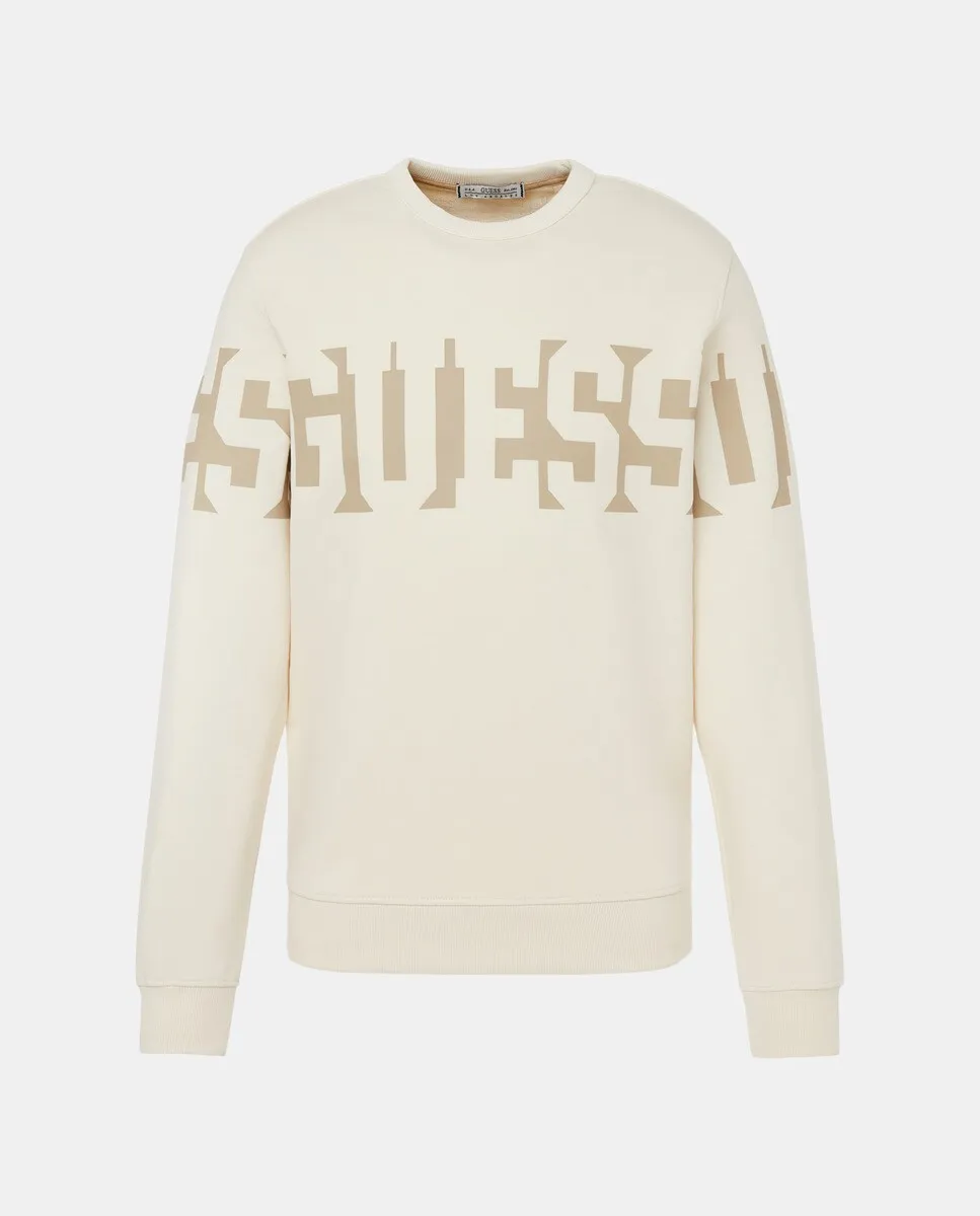 

Мужская толстовка с логотипом спереди Guess, бежевый