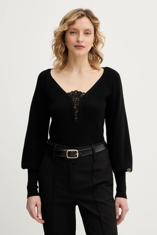 

Свитер из шерстяной смеси Twinset, черный