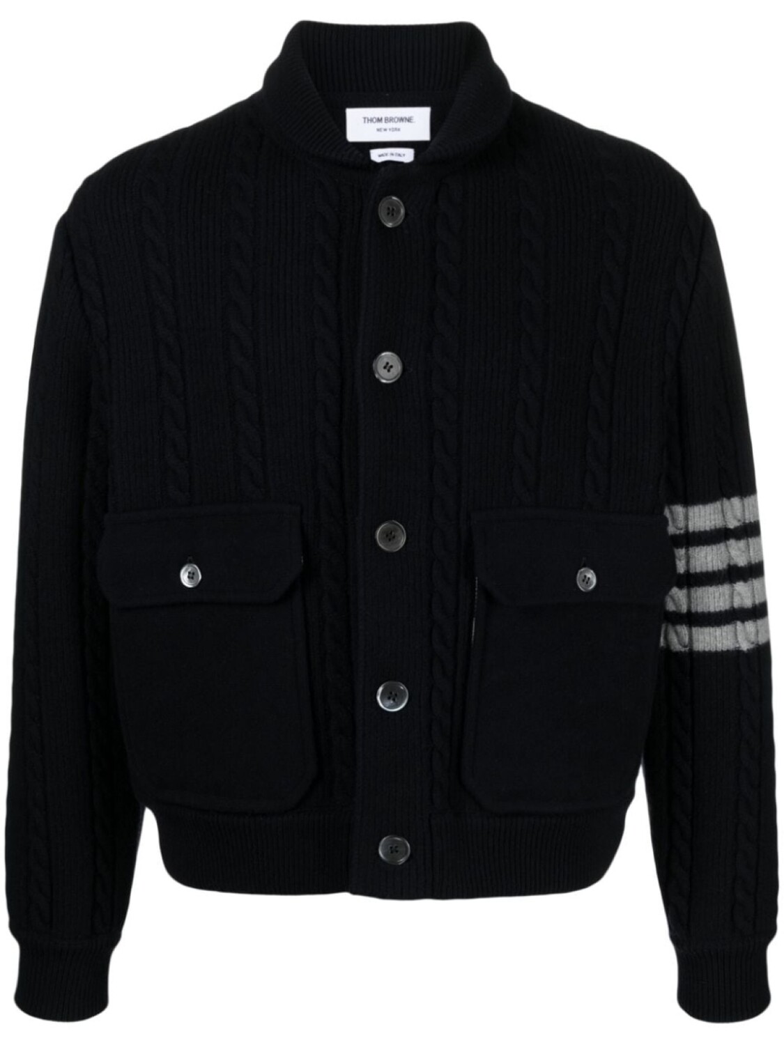 

Thom Browne вязаный джемпер с полосками 4-Bar, синий