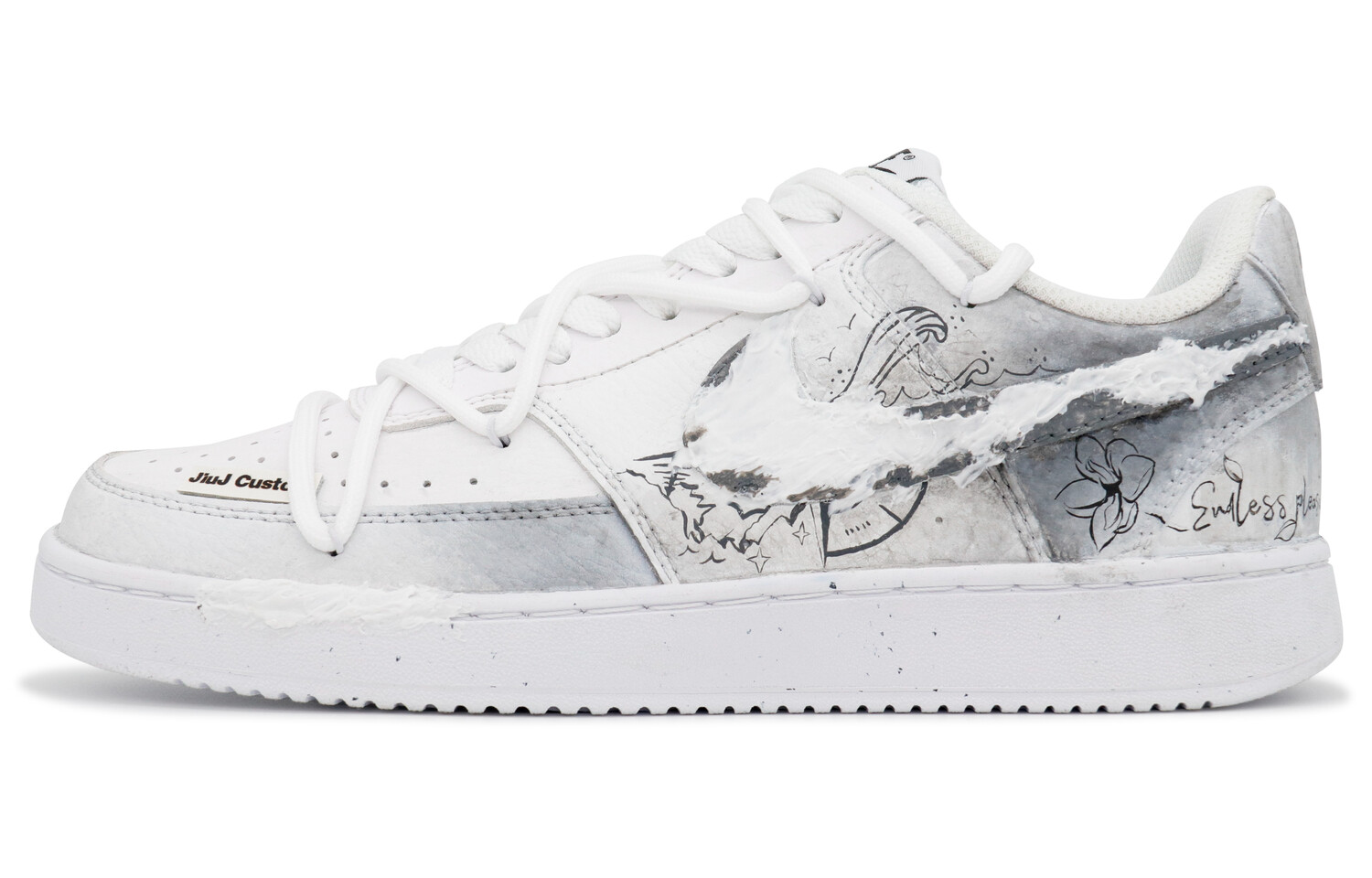 

Кроссовки Nike Court Vision 1 Skateboarding Shoes Women's Low-top White/gray, цвет Sea of clouds