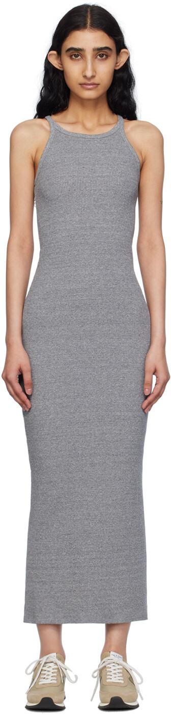 

Серое платье-миди «The Essential Rib String Tank» rag & bone