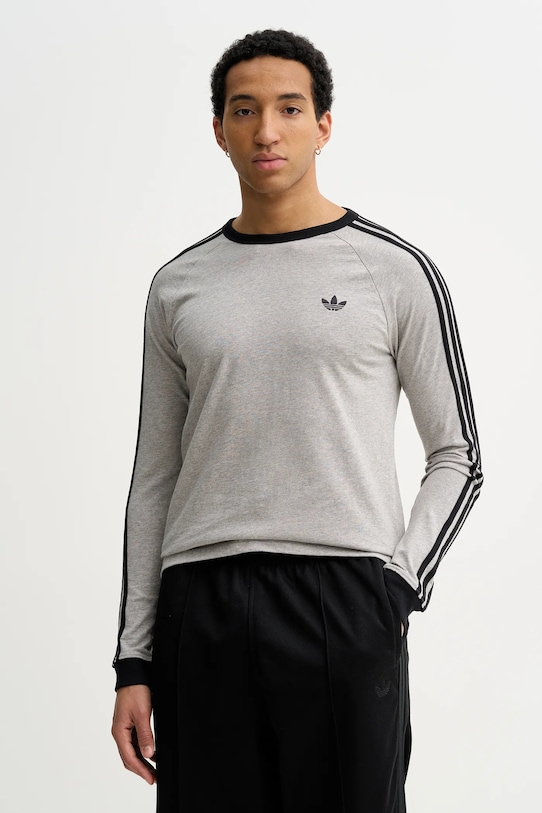 

Хлопковый лонгслив Adidas Originals, серый