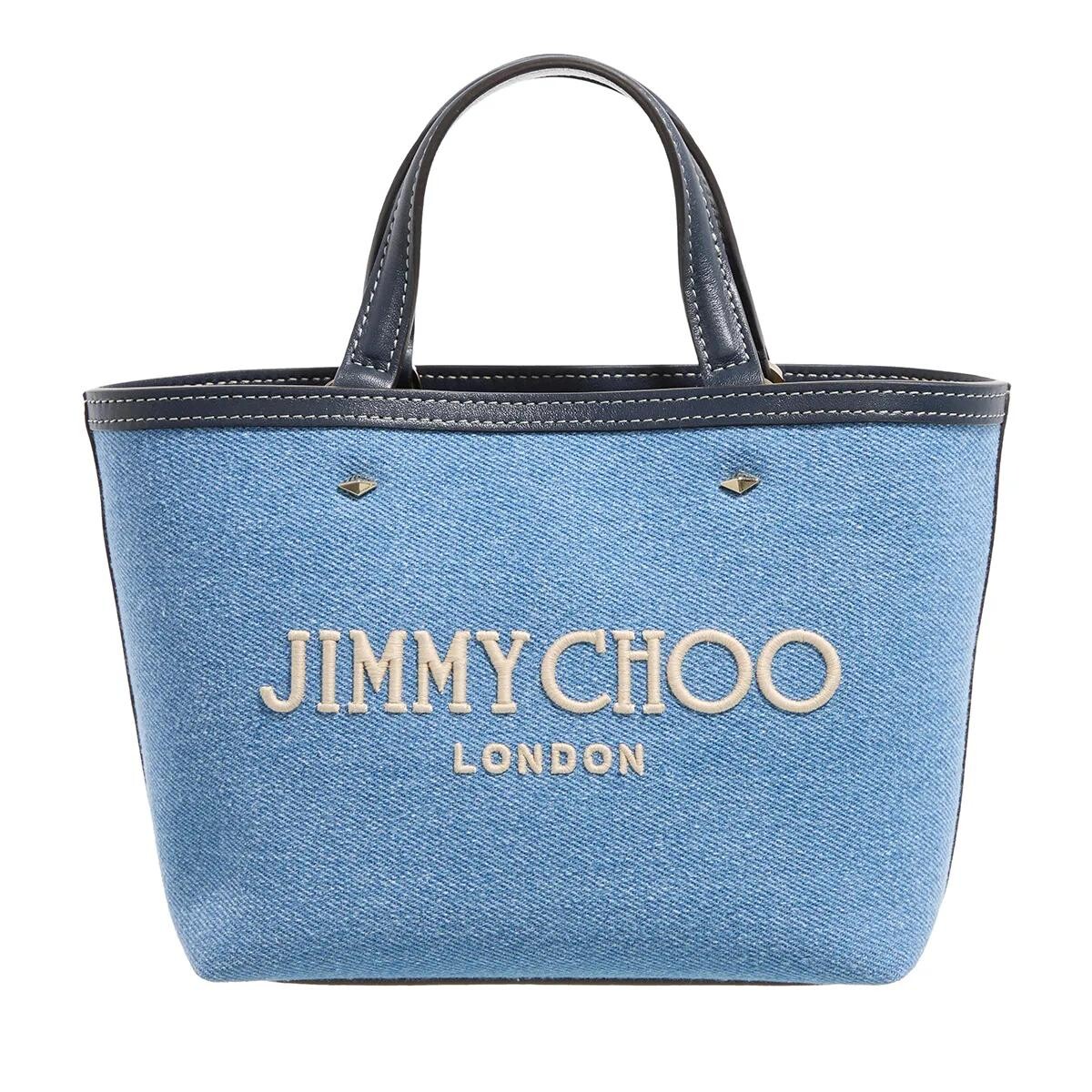 

Сумка тоут с надписью джинсовая светлая Jimmy Choo, синий