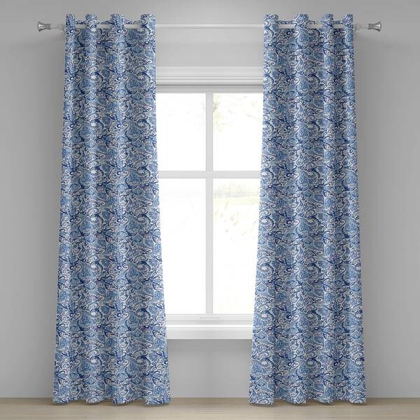 

Занавеска с люверсами Abakuhaus Paisley 2 шт, 280x260x0,5 см цвет blassblau weiß und blau