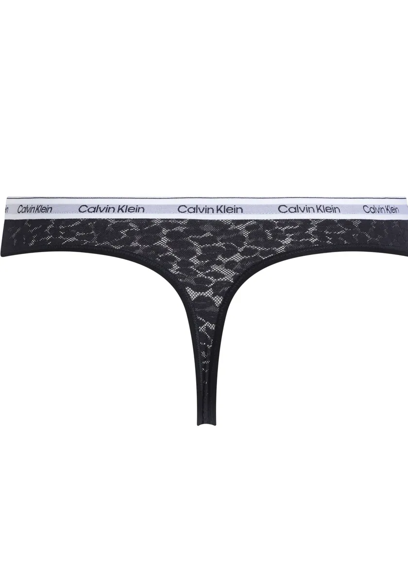 Т-стринги Calvin Klein Underwear "HIGH LEG THONG" с логотипом CK на поясе, черный — фото 2