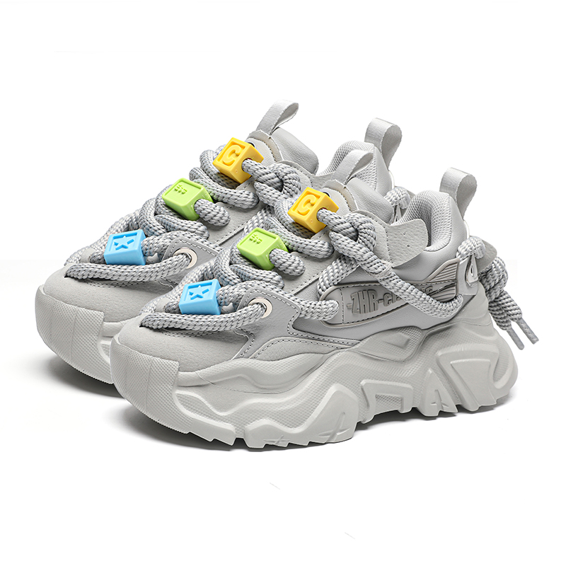 

Разноцветные кроссовки Low top Chunky Unisex с точками, износостойкие и легкие ZHR, светло-серый[серый sugar mousse]