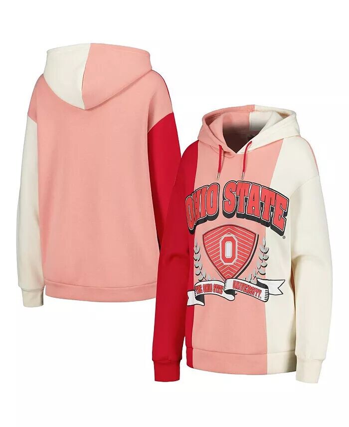 

Женский пуловер с капюшоном Scarlet Ohio State Buckeyes Hall of Fame с цветными блоками Gameday Couture, красный